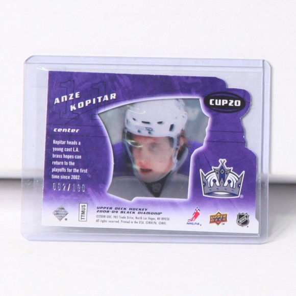 Anze Kopitar Black Diamond Run for the Cup Hockey 2008/09 Card 002/100 LA Kings - Picture 2 of 2